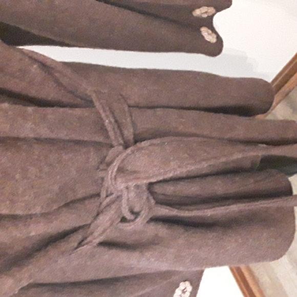 Brown Wool Cardigan with Tie Waist By Cynthia Rowley 3X - Picture 3 of 9